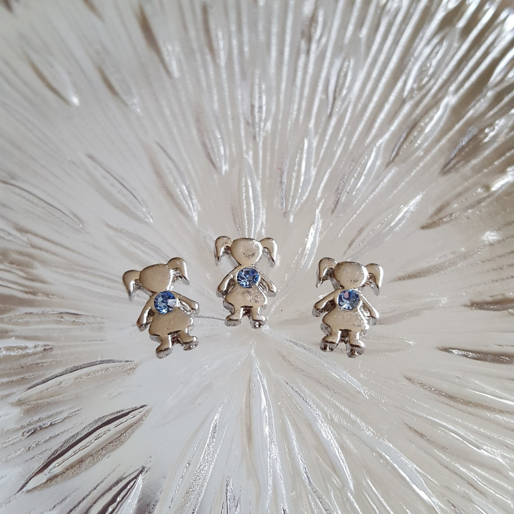 March Birthstone Little Girl Floating Locket Charm